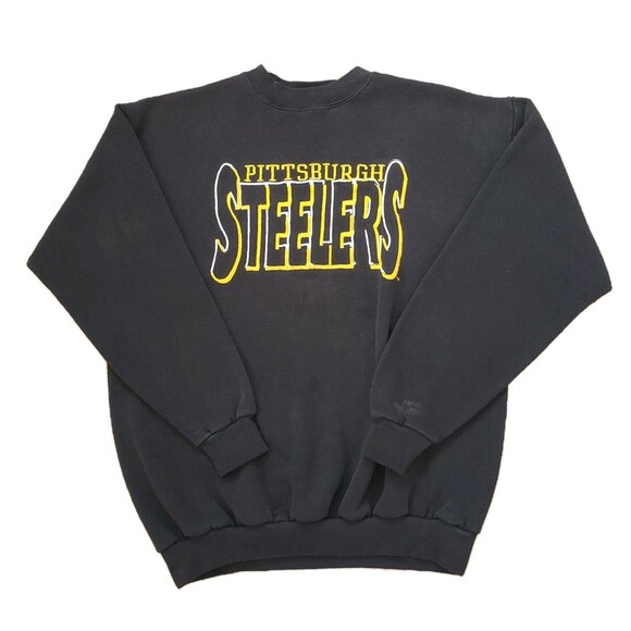 Other - Vintage Logo 7 Pittsburgh Steelers Size Medium Mens Black Embroidered Sweatshirt